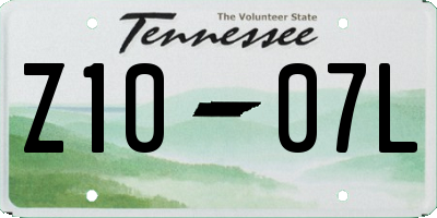 TN license plate Z1007L