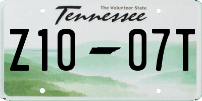 TN license plate Z1007T