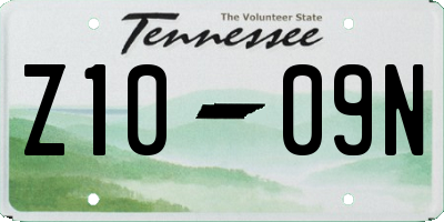 TN license plate Z1009N