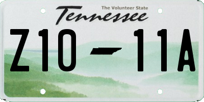 TN license plate Z1011A