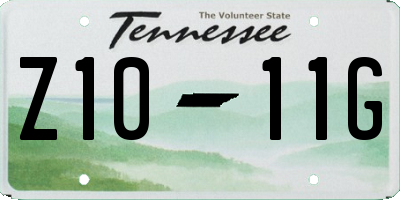 TN license plate Z1011G