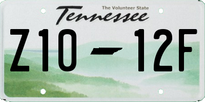 TN license plate Z1012F
