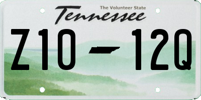 TN license plate Z1012Q