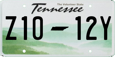 TN license plate Z1012Y