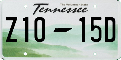 TN license plate Z1015D