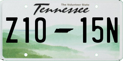 TN license plate Z1015N