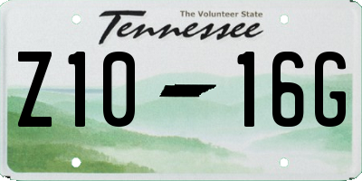 TN license plate Z1016G