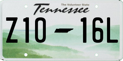 TN license plate Z1016L