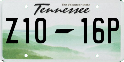 TN license plate Z1016P