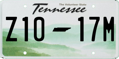 TN license plate Z1017M