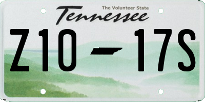 TN license plate Z1017S