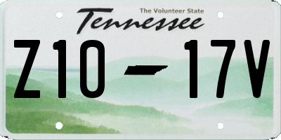 TN license plate Z1017V