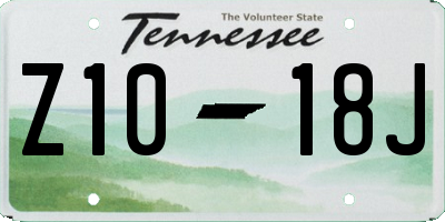 TN license plate Z1018J