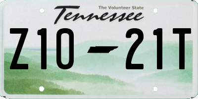 TN license plate Z1021T