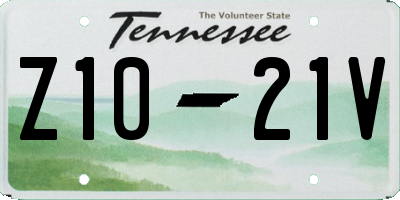TN license plate Z1021V