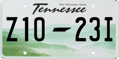 TN license plate Z1023I