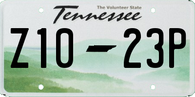 TN license plate Z1023P