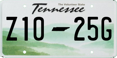 TN license plate Z1025G
