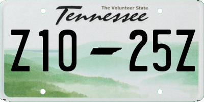 TN license plate Z1025Z
