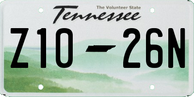 TN license plate Z1026N