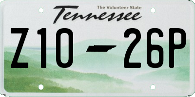 TN license plate Z1026P