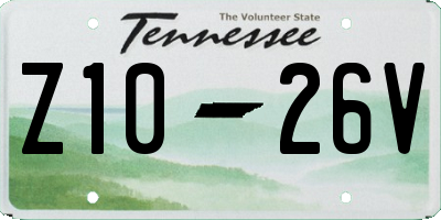 TN license plate Z1026V