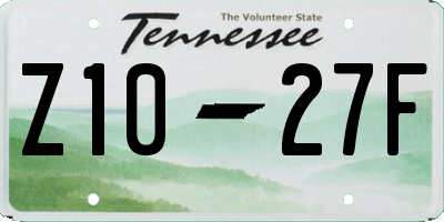 TN license plate Z1027F