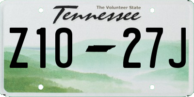 TN license plate Z1027J