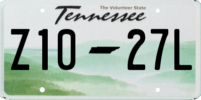 TN license plate Z1027L