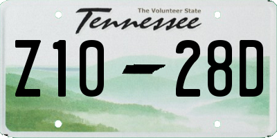 TN license plate Z1028D