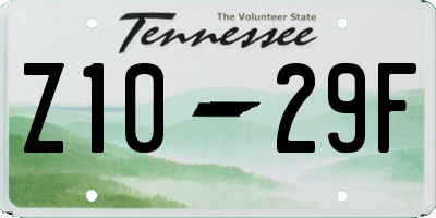 TN license plate Z1029F