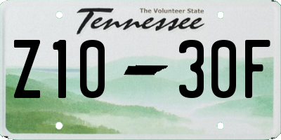 TN license plate Z1030F