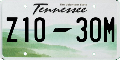 TN license plate Z1030M