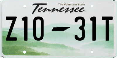 TN license plate Z1031T