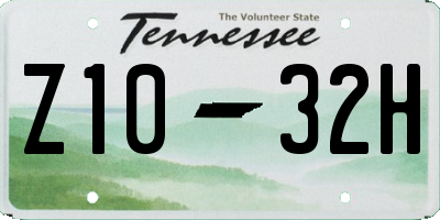 TN license plate Z1032H