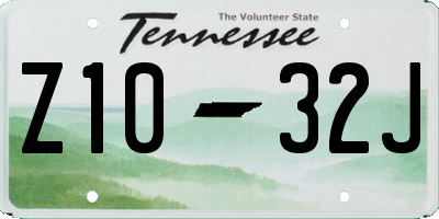 TN license plate Z1032J