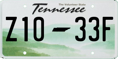 TN license plate Z1033F