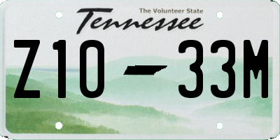 TN license plate Z1033M