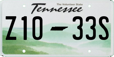 TN license plate Z1033S