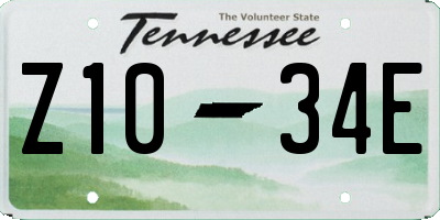 TN license plate Z1034E