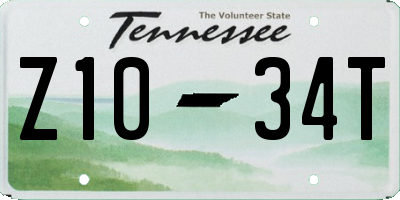 TN license plate Z1034T