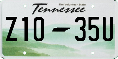 TN license plate Z1035U