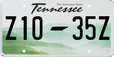 TN license plate Z1035Z