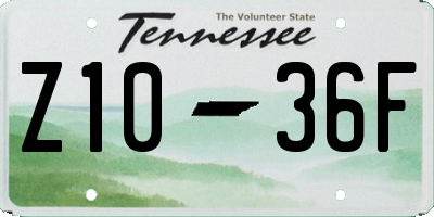 TN license plate Z1036F