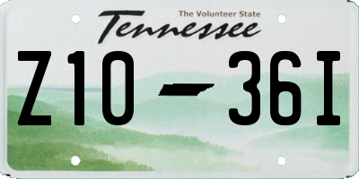 TN license plate Z1036I