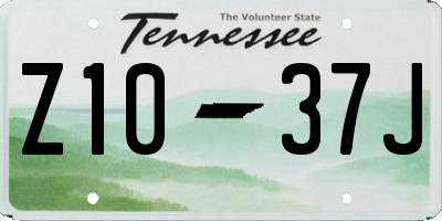 TN license plate Z1037J