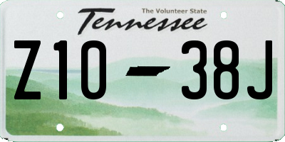 TN license plate Z1038J