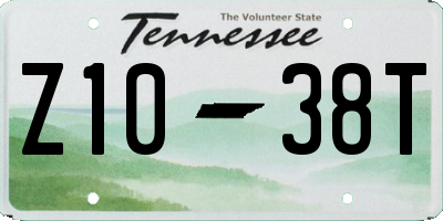 TN license plate Z1038T