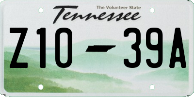TN license plate Z1039A