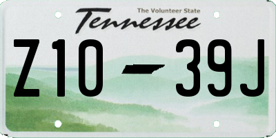 TN license plate Z1039J